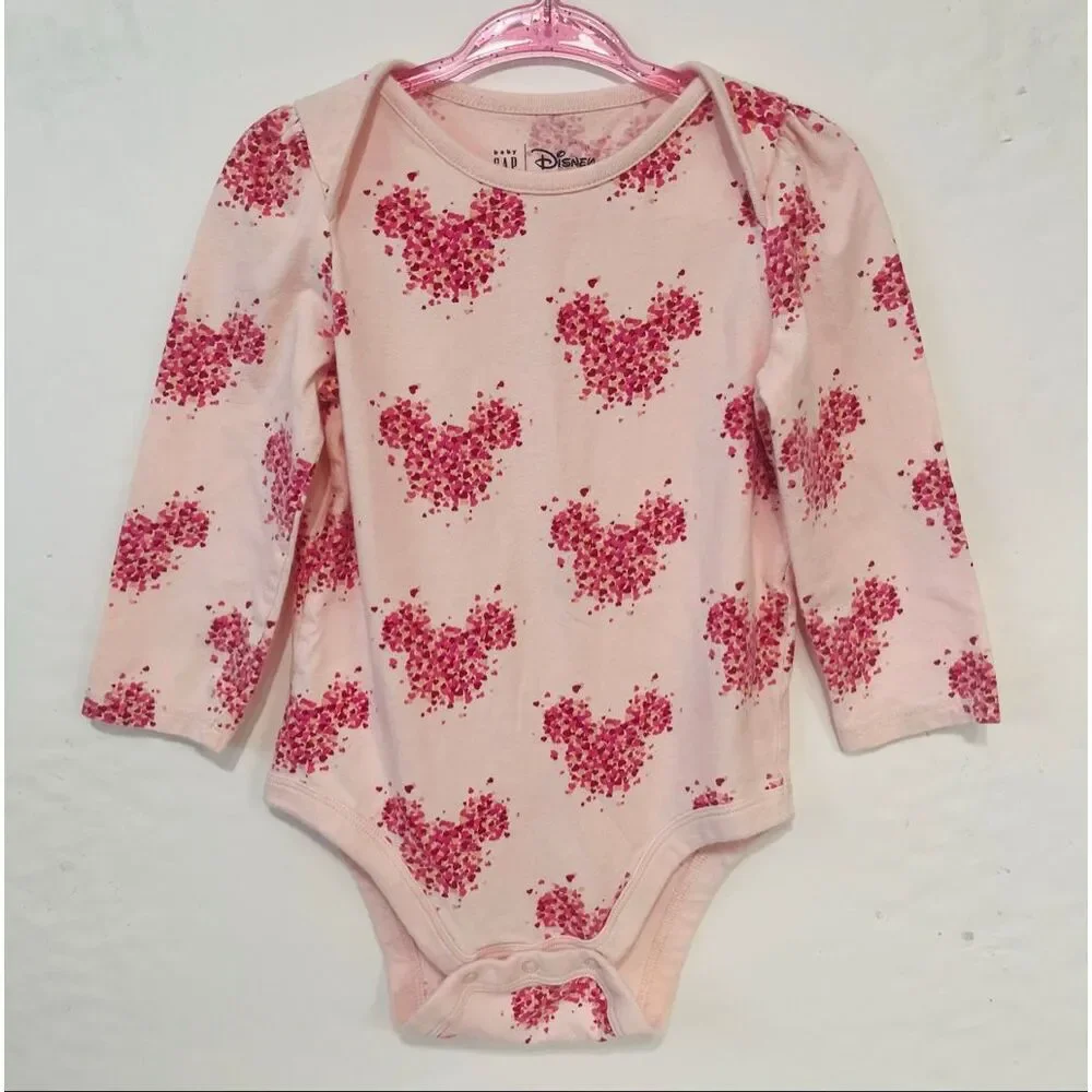 Baby Gap Mickey Mouse Pink Bodysuit   Girls Size 18-24 Months